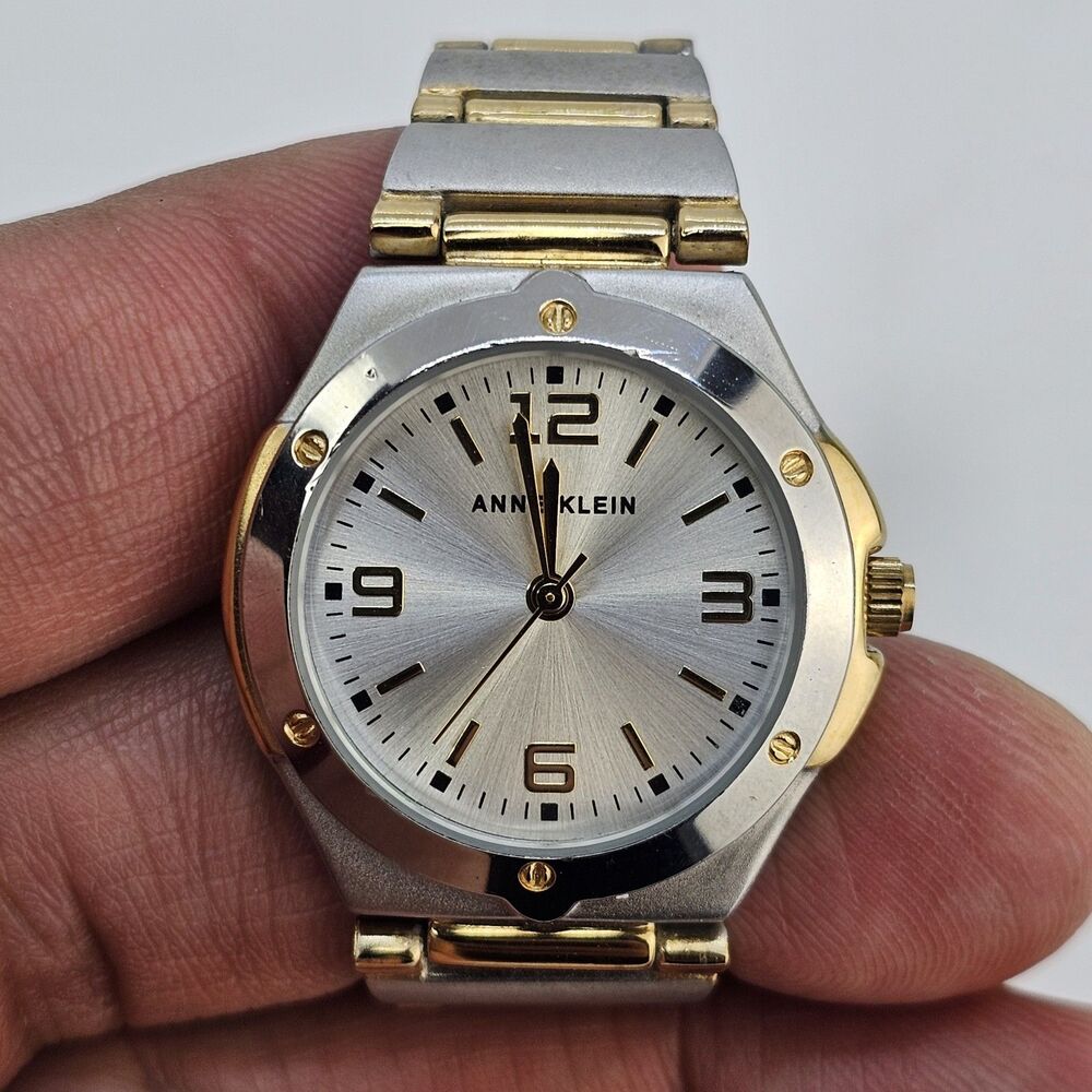 ANNE KLEIN Women's Watch 28MM Gray Dial Gray Gold‎ Bracelet 6" New Battery - Picture 2 of 12